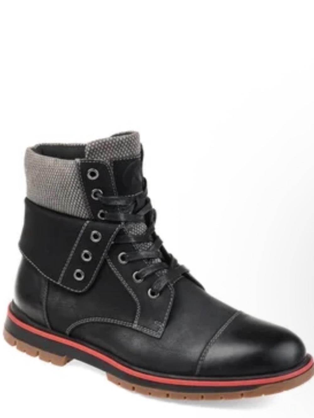 New Men's Tuck & Von leather Fold-Down Cuff Boots Jamaica